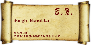 Bergh Nanetta névjegykártya